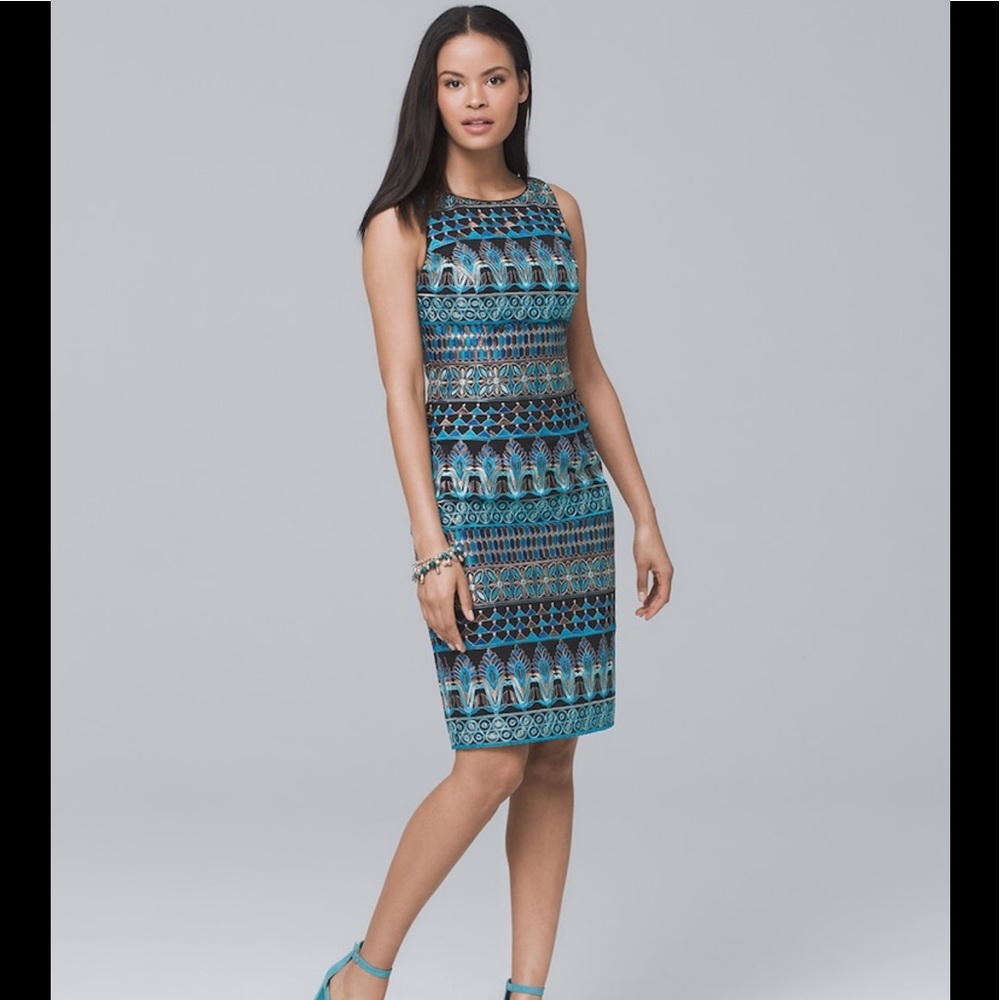 Embroidered sheath dress